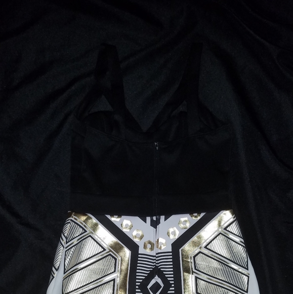 SOLEMIO Los Angeles Futuristic Bodycon Dress Sz 4 - Picture 4 of 5